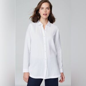 J. Jill White Gauze Blouse Sz 2X